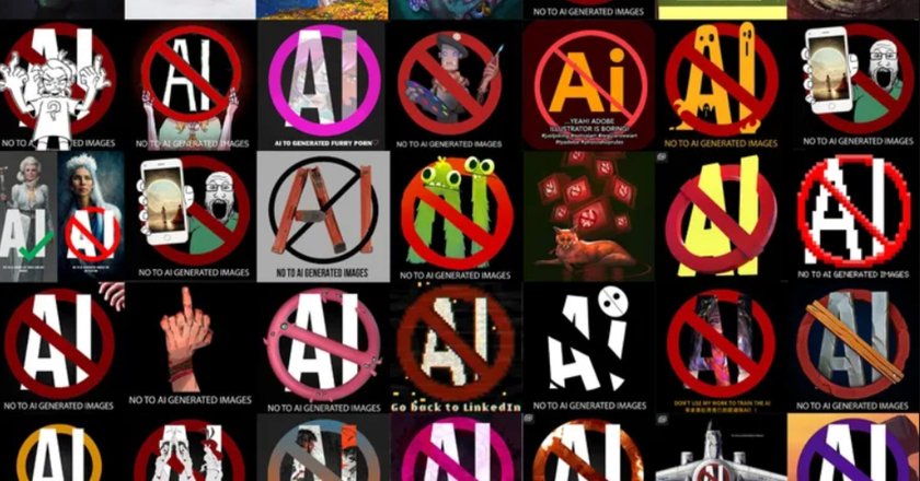 Digital artists protested the permission to post AI-generated images on websites like ArtStation.